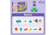 WOOPIE Przezroczyste Magnetyczne Klocki Konstrukcyjne 43 el.