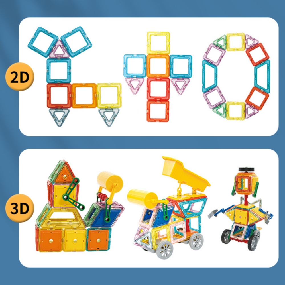 Magnetinis konstruktorius WOOPIE 3D Vehicles, 80 el.-Žaislai, Konstruktoriai, Magnetiniai konstruktoriai-e-vaikas