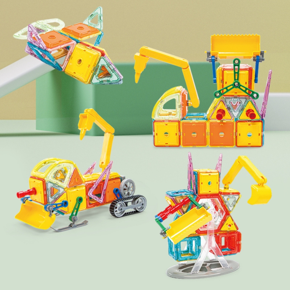 Magnetinis konstruktorius WOOPIE 3D Vehicles, 80 el.-Žaislai, Konstruktoriai, Magnetiniai konstruktoriai-e-vaikas