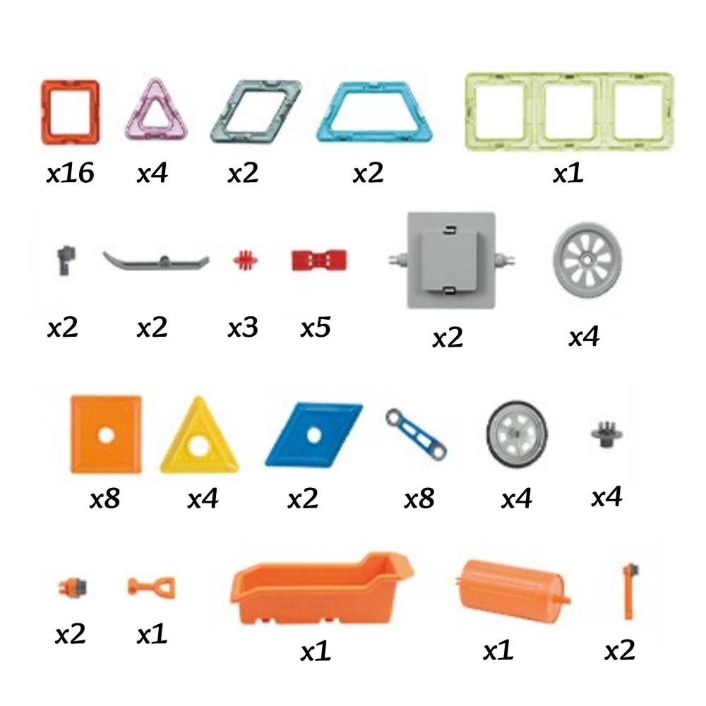 Magnetinis konstruktorius WOOPIE 3D Vehicles, 80 el.-Žaislai, Konstruktoriai, Magnetiniai konstruktoriai-e-vaikas
