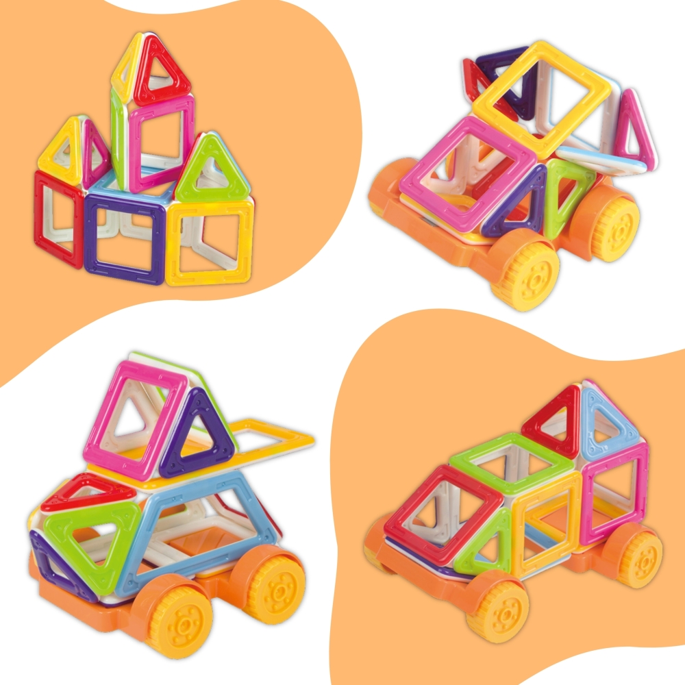 Mini magnetinis konstruktorius WOOPIE Transporto priemonės 22el.