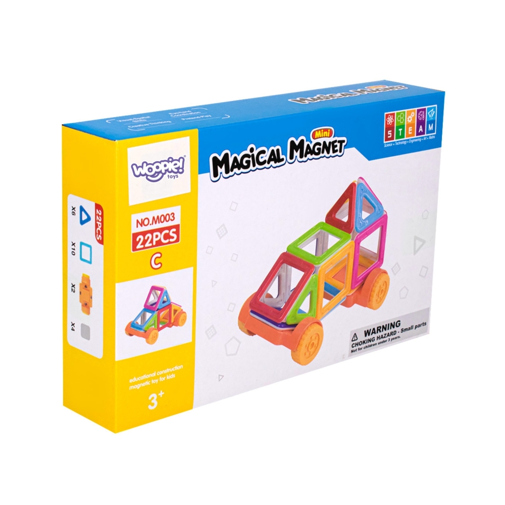 WOOPIE Klocki Magnetyczne Pojazd Mini Budowle 22el.