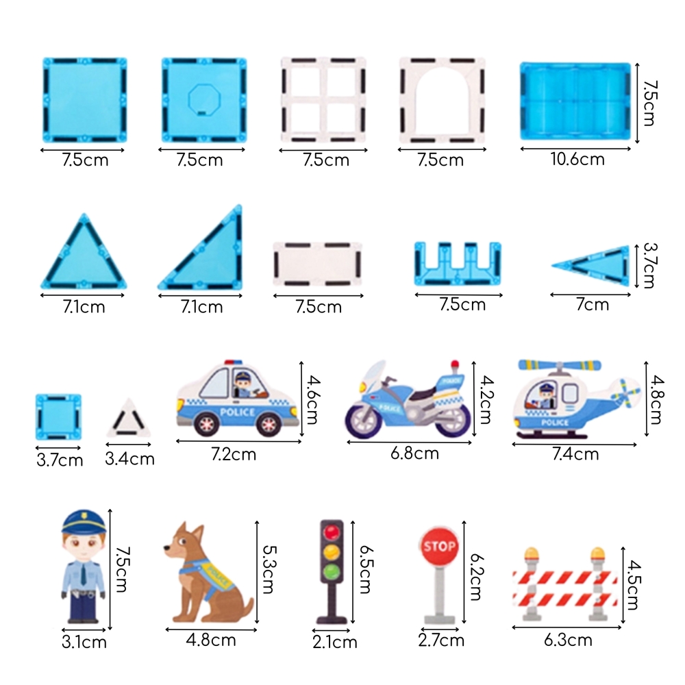 Magnetinis Konstruktorius WOOPIE 3D Policijos nuovada 42el.-Žaislai, Konstruktoriai, Magnetiniai konstruktoriai-e-vaikas