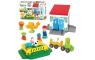 Konstruktorius MOCHTOYS Ežiukas Pin Bricks FARMS kartoninėje dėžutėje 100 el. + 3 figūrėlės