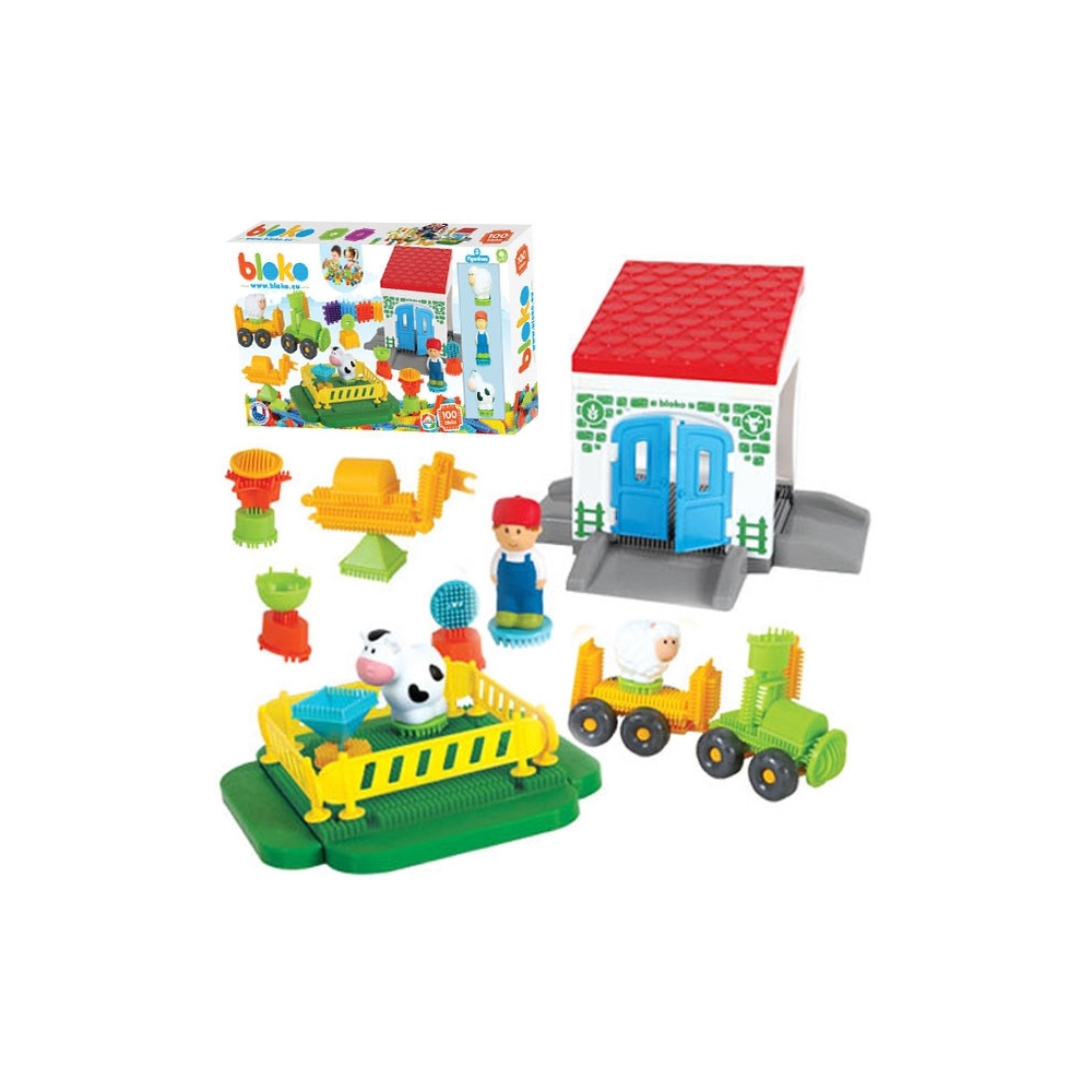 Konstruktorius MOCHTOYS Ežiukas Pin Bricks FARMS kartoninėje dėžutėje 100 el.