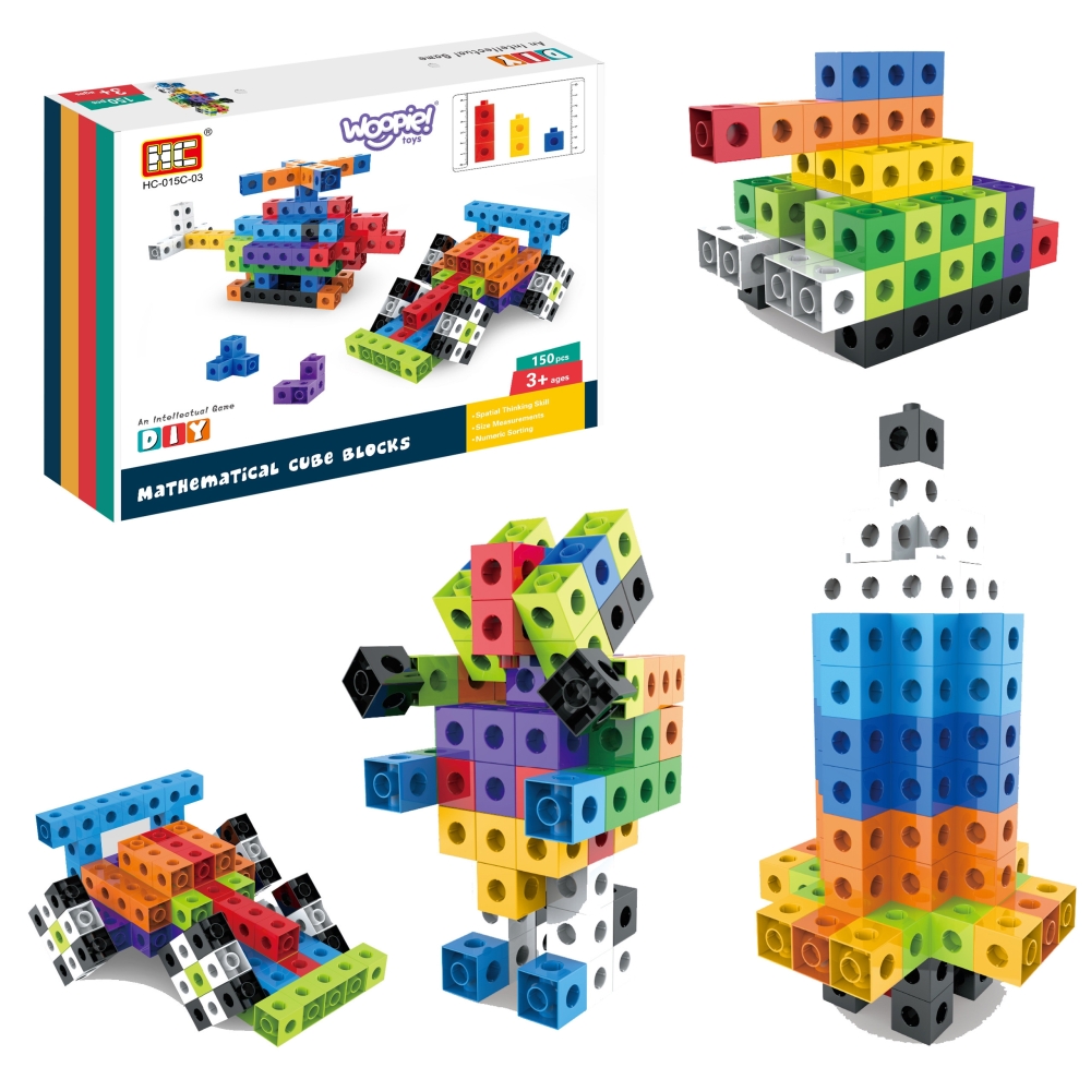 3D kubo konstrukciniai blokeliai WOOPIE 150 el.-Žaislai, Konstruktoriai, Įvairūs konstruktoriai-e-vaikas