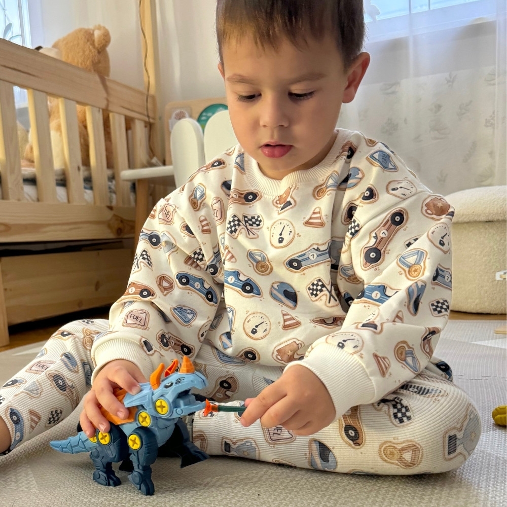 Konstruktorius WOOPIE dinozaurai su varžtais: 3 dalių rinkinys dėžutėje-Žaislai, Konstruktoriai, Įvairūs konstruktoriai-e-vaikas