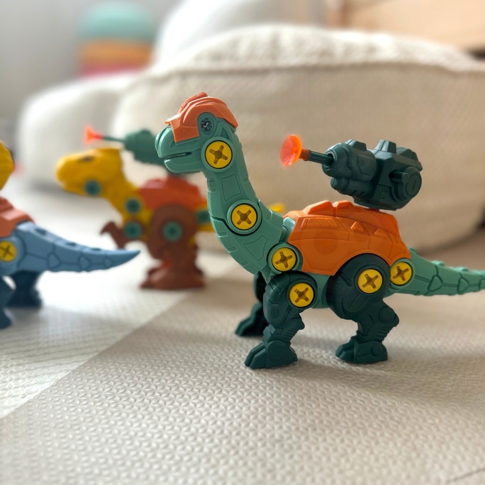 Konstruktorius WOOPIE dinozaurai su varžtais: 3 dalių rinkinys dėžutėje-Žaislai, Konstruktoriai, Įvairūs konstruktoriai-e-vaikas