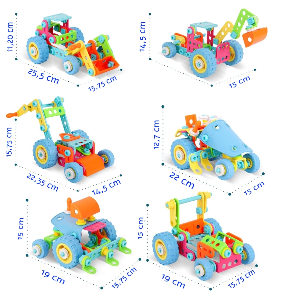 Konstruktorius WOOPIE transporto priemonės 6in1 STEM kaladėlės-Žaislai, Konstruktoriai, Įvairūs konstruktoriai-e-vaikas