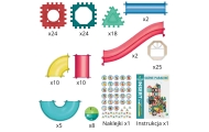 WOOPIE Klocki Magnetyczne Konstrukcyjne 3D Zestaw Edukacyjny Tor Kulkowy 128el.