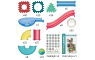 Magnetinis konstruktorius WOOPIE 3D Edukacinis kamuoliukų kelio rinkinys 228el.