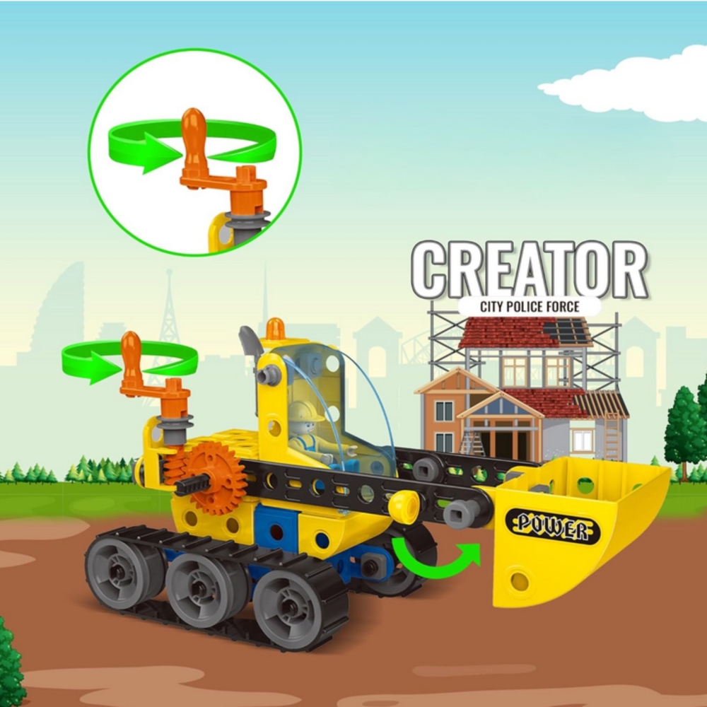 Konstruktorius WOOPIE statybos transporto priemonės, 8 STEAM modeliai-Žaislai, Konstruktoriai, Įvairūs konstruktoriai-e-vaikas