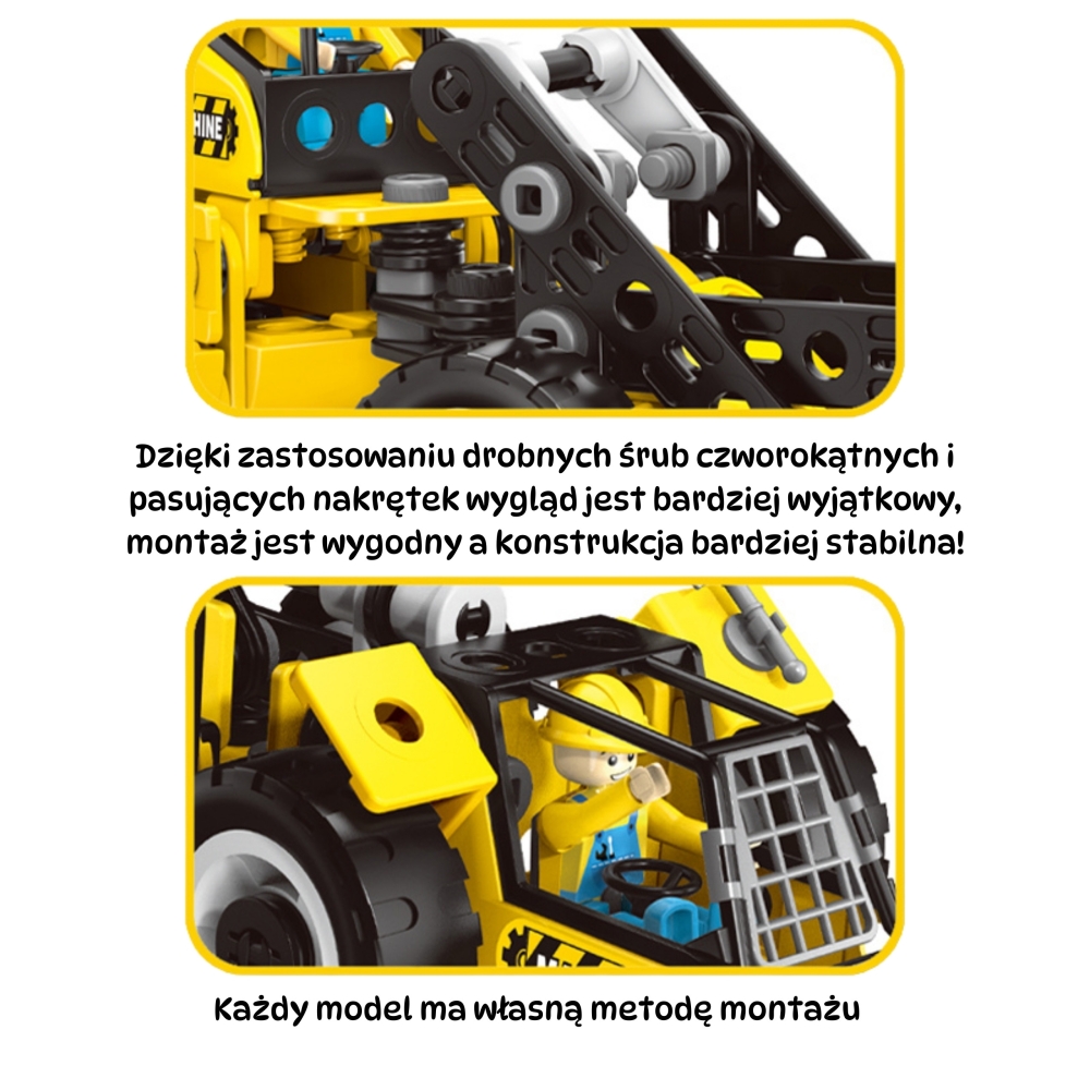 Konstruktorius WOOPIE STEAM Statybinės transporto priemonės 6in1 223 el.