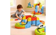 Magnetinių kaladėlių - traukinio trasos rinkinys WOOPIE Magic Cube, 18 vnt-Žaislai, Konstruktoriai, Auto ir transporto žaislai, 