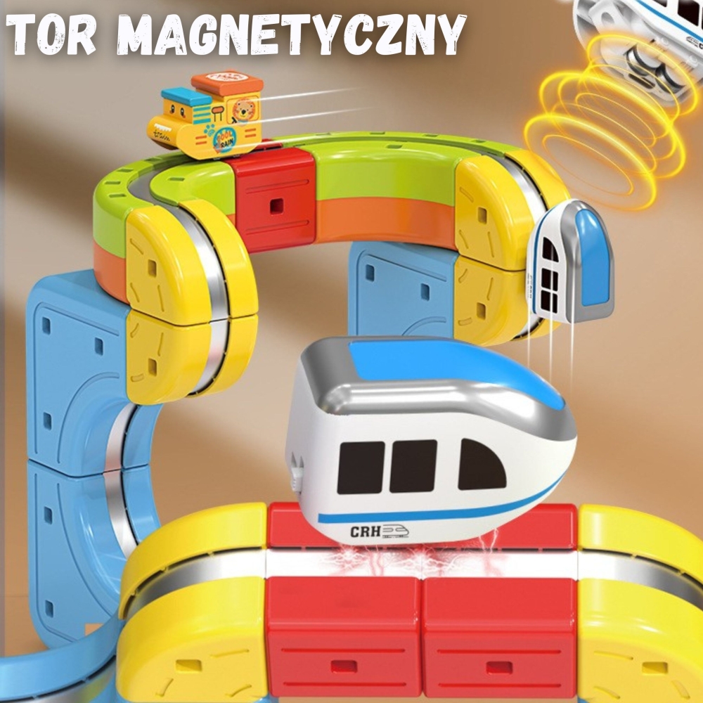 Magnetinių kaladėlių - traukinio trasos rinkinys WOOPIE Magic Cube, 18 vnt-Žaislai, Konstruktoriai, Auto ir transporto žaislai, 