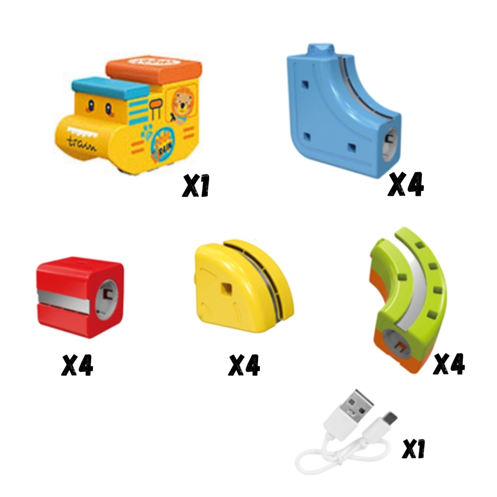 Magnetinių kaladėlių - traukinio trasos rinkinys WOOPIE Magic Cube, 18 vnt-Žaislai, Konstruktoriai, Auto ir transporto žaislai, 