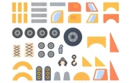 VIGA Wooden Nailing Toy Construction Vehicles 45 Pieces Montessori					