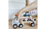 VIGA PolarB Drewniana laweta z samochodzikami Montessori
