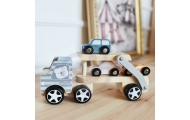 VIGA PolarB Drewniana laweta z samochodzikami Montessori