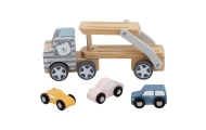 Medinė priekaba su žaisliniais automobiliais VIGA PolarB Montessori-Žaislai, Kūdikiams, Žaislai mažyliams (iki 4 m.