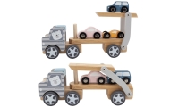 VIGA PolarB Drewniana laweta z samochodzikami Montessori