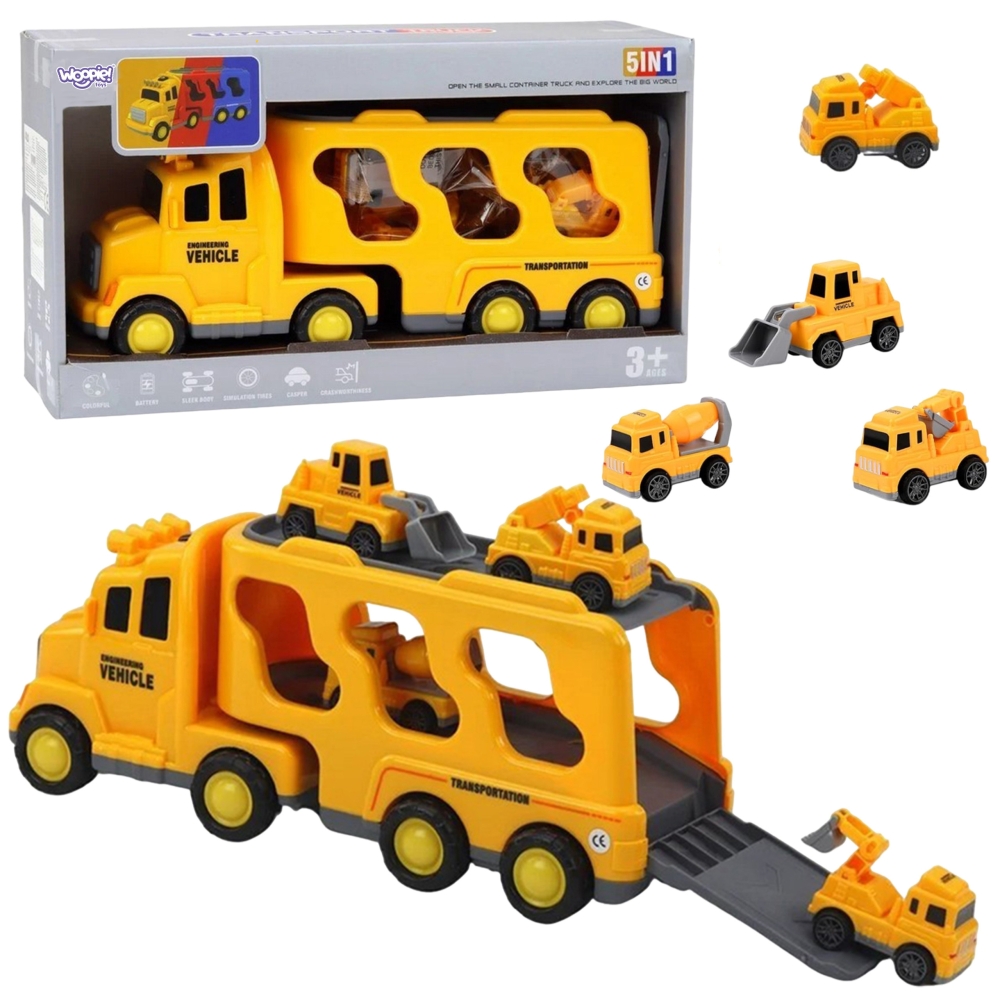 Kelių pagalbos sunkvežimio rinkinys WOOPIE + 5 automobiliai-Žaislai, Auto ir transporto žaislai, Garažai, trasos ir kita, Mašino