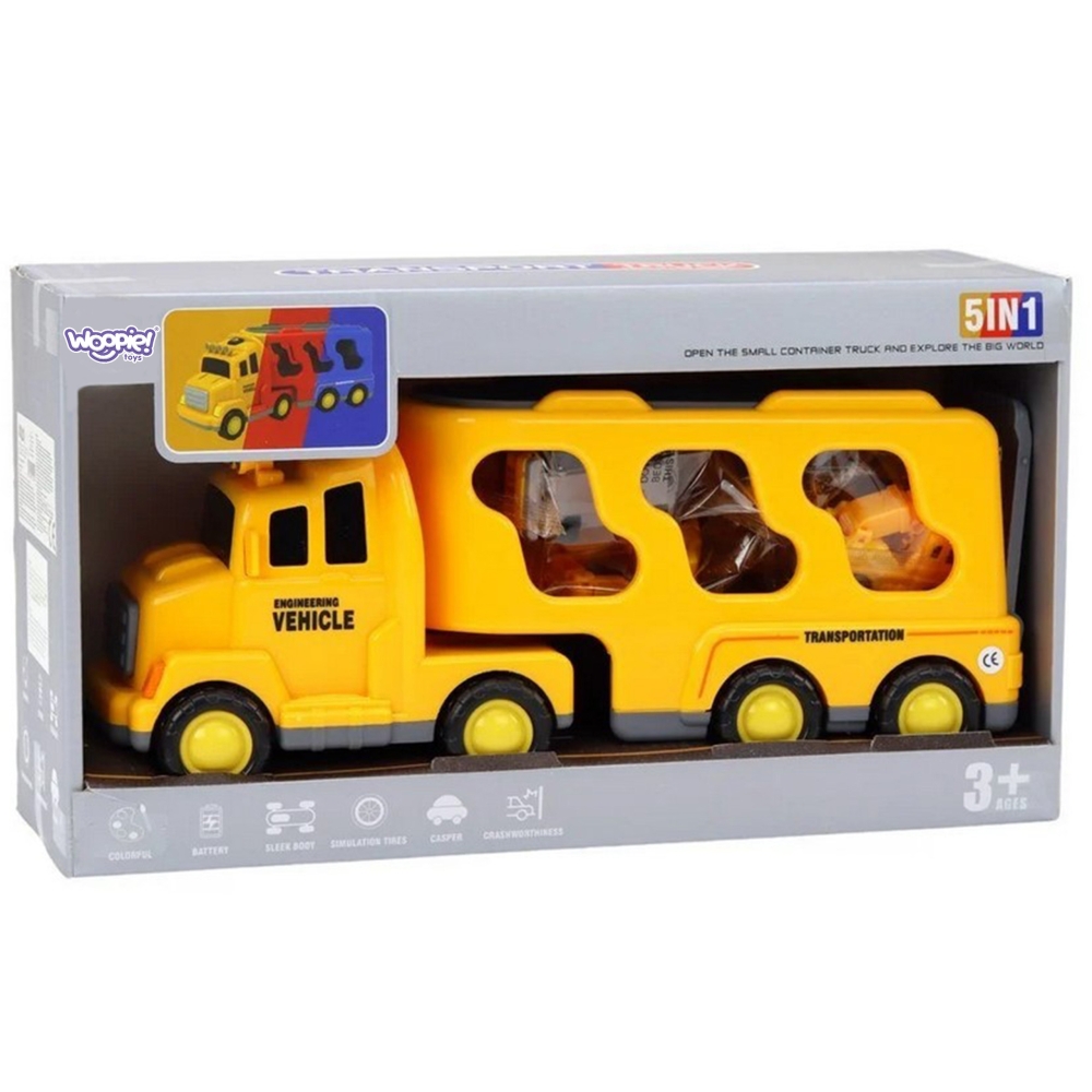 Kelių pagalbos sunkvežimio rinkinys WOOPIE + 5 automobiliai-Žaislai, Auto ir transporto žaislai, Garažai, trasos ir kita, Mašino