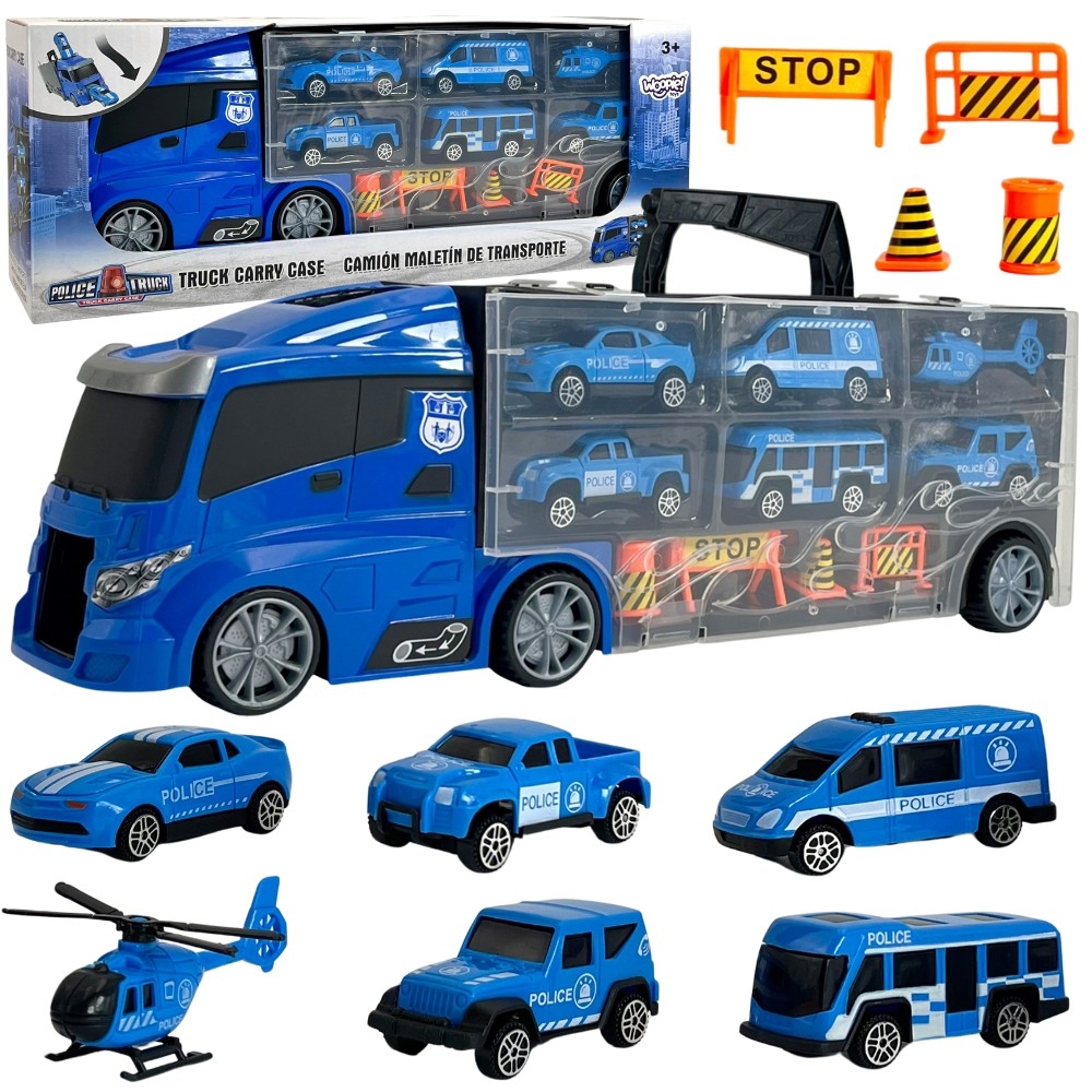 WOOPIE Transporterio sunkvežimio rinkinys 3in1 Mėlyna policija