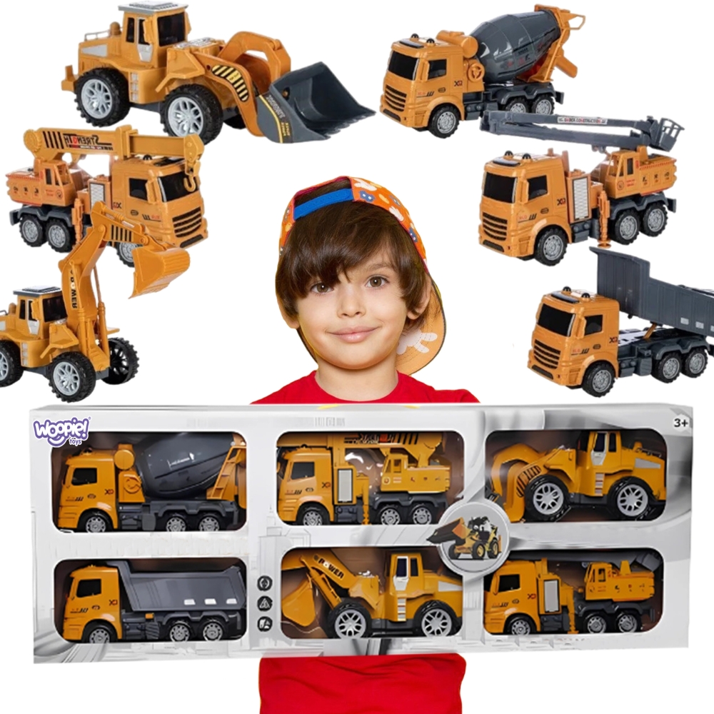 WOOPIE didelis rinkinys Construction Cars 6in1