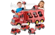 Gaisrinės sunkvežimio rinkinys WOOPIE, 5 automobiliai