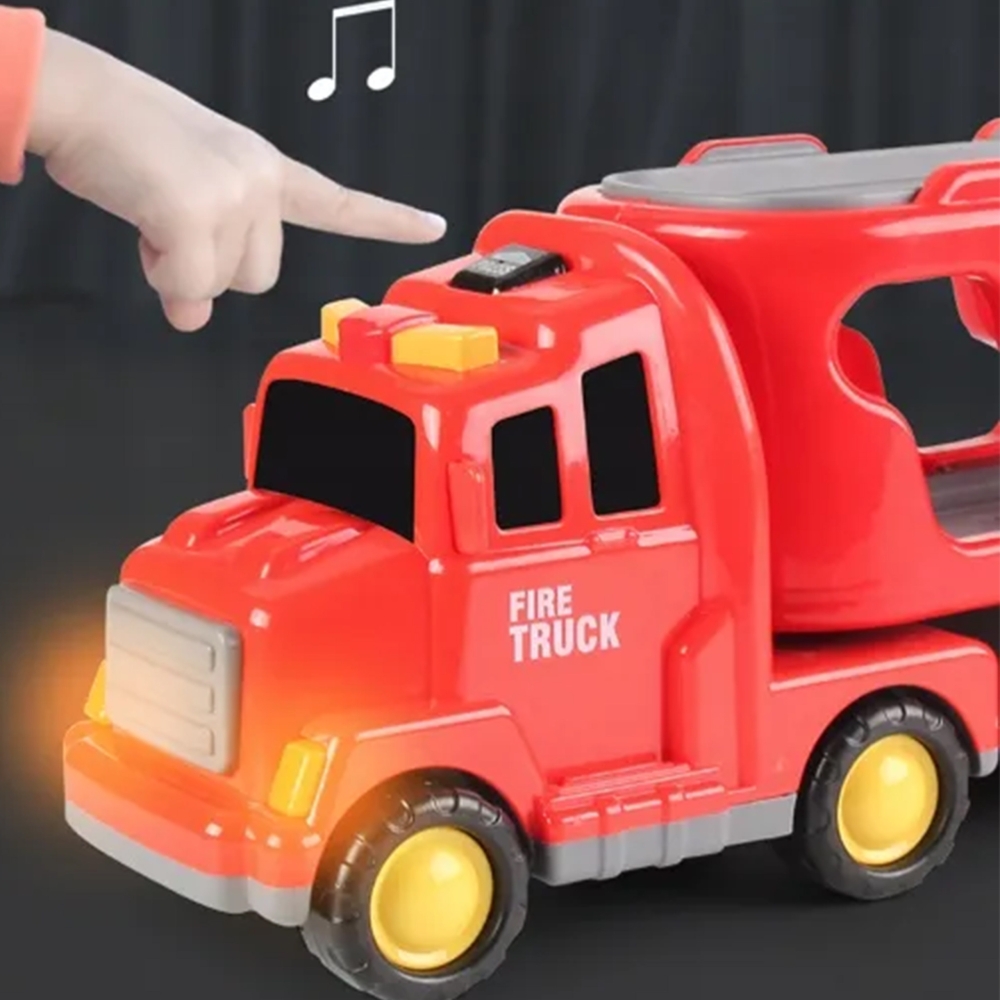 Gaisrinės sunkvežimio rinkinys WOOPIE, 5 automobiliai-Žaislai, Auto ir transporto žaislai, Mašinos-e-vaikas
