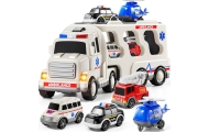 Didelis gelbėtojų sunkvežimis WOOPIE Road Caravan 5 automobilių rinkinys - greitoji pagalba-Žaislai, Auto ir transporto žaislai,