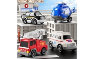 Didelis gelbėtojų sunkvežimis WOOPIE Road Caravan 5 automobilių rinkinys - greitoji pagalba-Žaislai, Auto ir transporto žaislai,