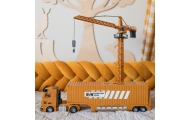 Sunkvežimio statybvietės rinkinys WOOPIE 6-in-1: kranas, automobiliai, priedai