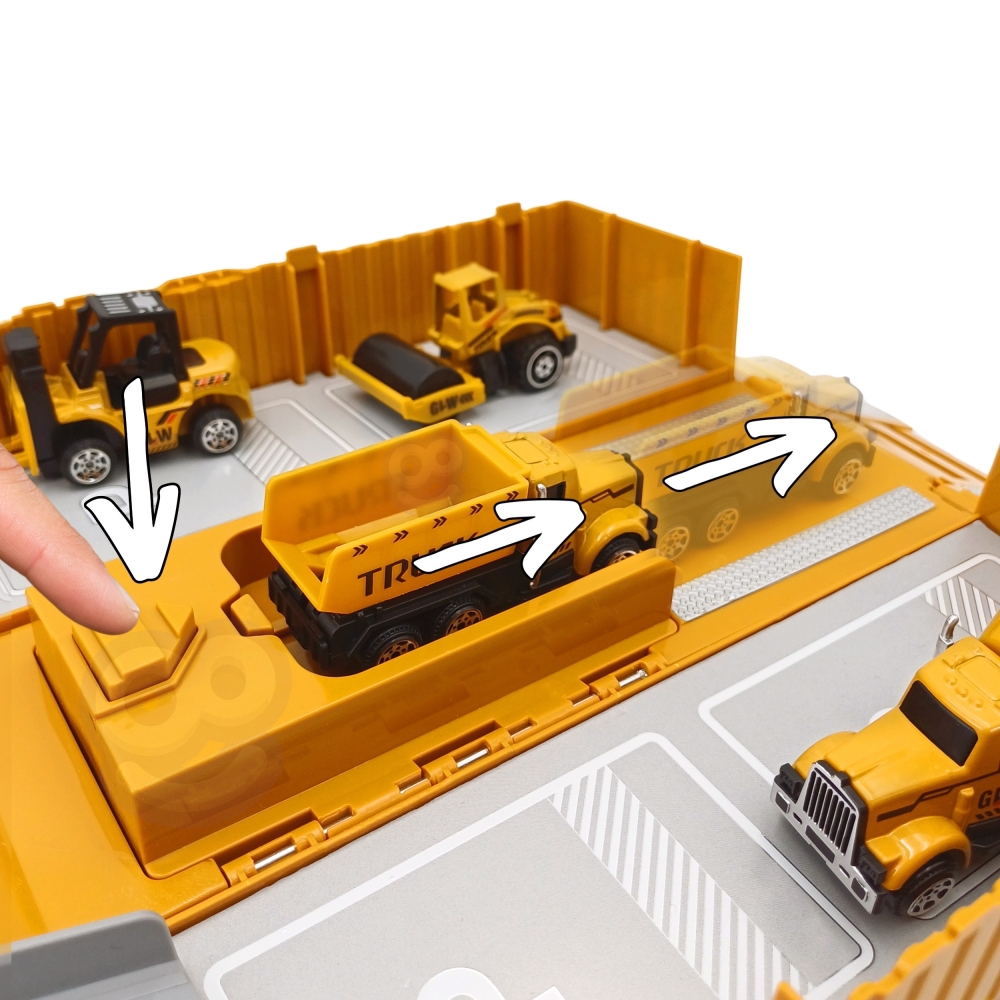 Sunkvežimio statybvietės rinkinys WOOPIE 6-in-1: kranas, automobiliai, priedai-Žaislai, Auto ir transporto žaislai, Garažai, tra