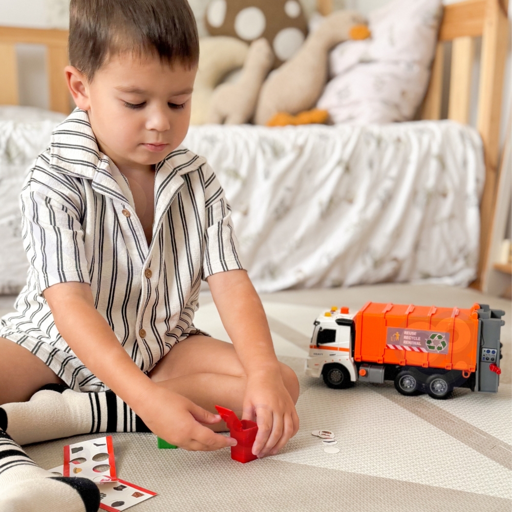 Interaktyvus šiukšliavežis WOOPIE 1:16 Garso ir šviesos efektai-Žaislai, Auto ir transporto žaislai, Mašinos-e-vaikas