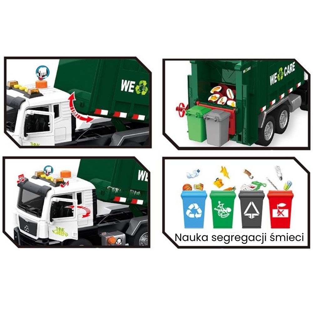 Šiukšlių surinkimo sunkvežimis WOOPIE 1:10-Žaislai, Auto ir transporto žaislai, Mašinos-e-vaikas