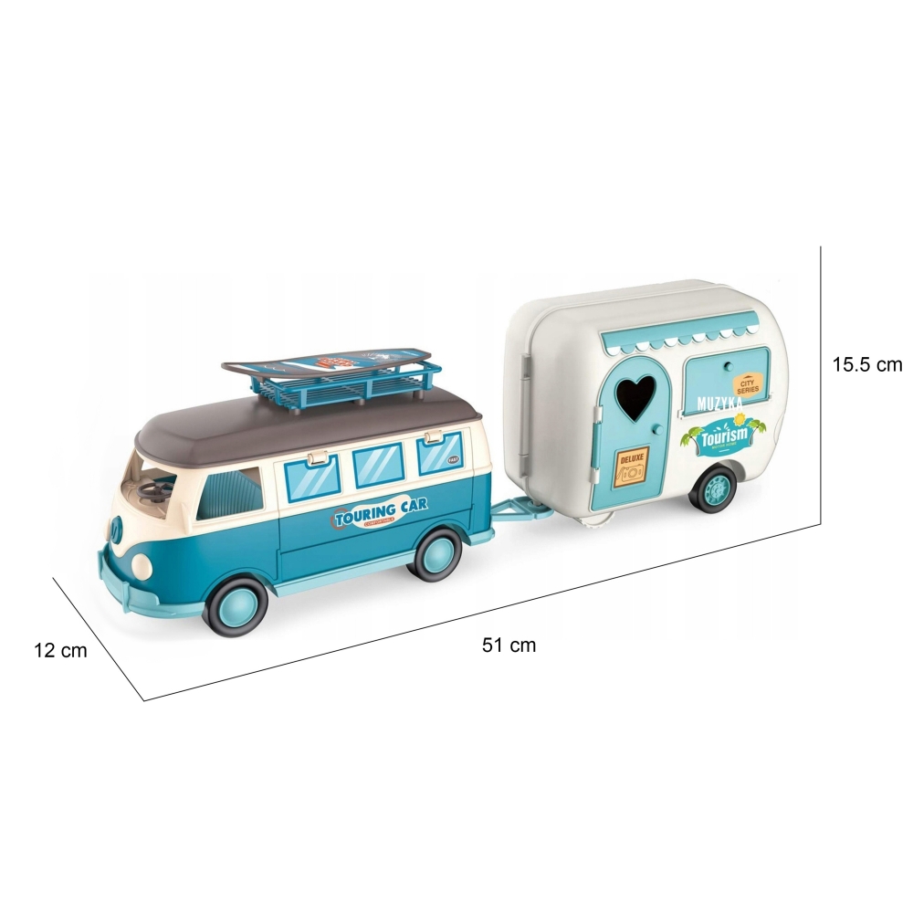 Lėlių kemperis WOOPIE XL Camper Stovyklavimo rinkinys su priekaba-Žaislai, Lėlės ir jų priedai, Auto ir transporto žaislai, Maši