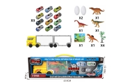 WOOPIE Ciężarówka Transporter 2w1 Zestaw Dinozaurów + Makieta
