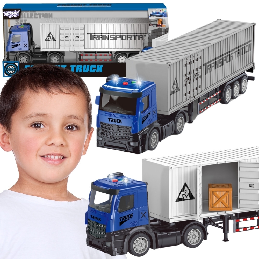 Sunkvežimis su šviesos ir garso efektais WOOPIE, mėlynas-Žaislai, Auto ir transporto žaislai, Mašinos-e-vaikas