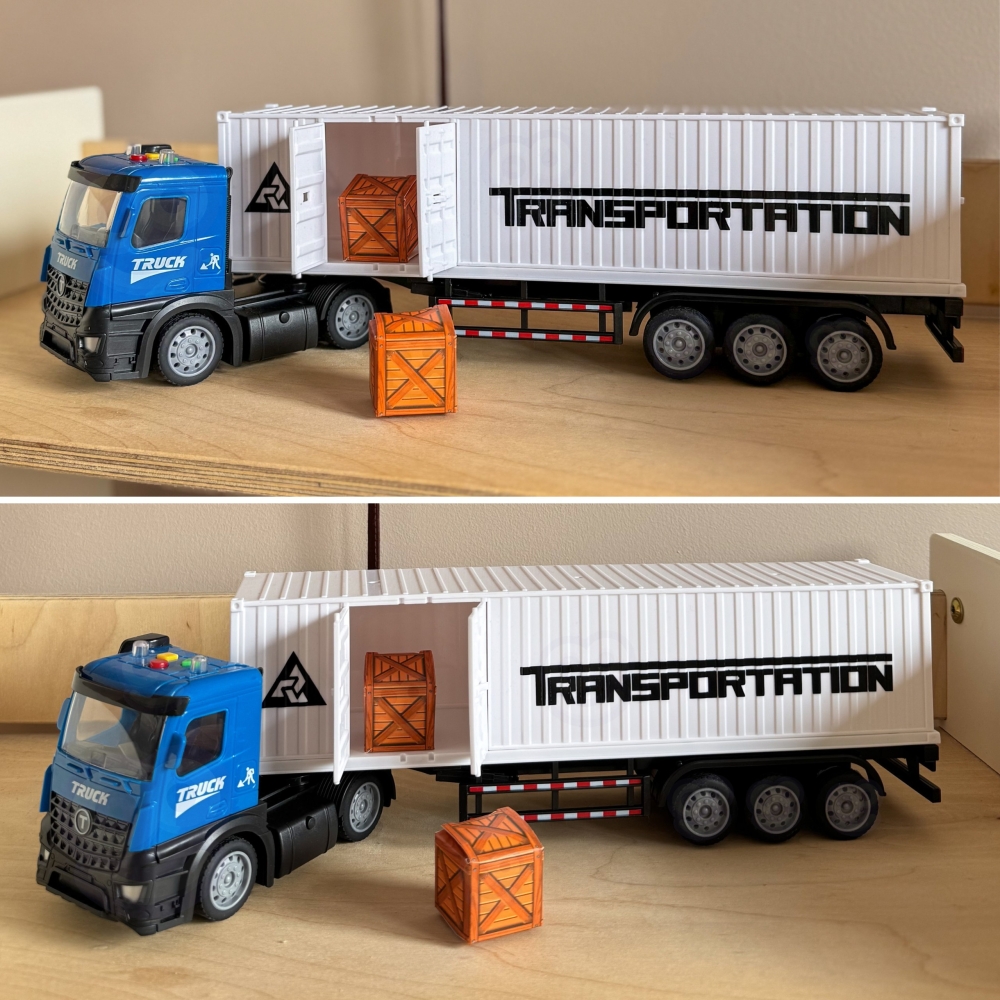 Sunkvežimis su šviesos ir garso efektais WOOPIE, mėlynas-Žaislai, Auto ir transporto žaislai, Mašinos-e-vaikas