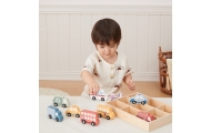 VIGA Wooden Set of Colorful City Vehicles 9 pcs.
