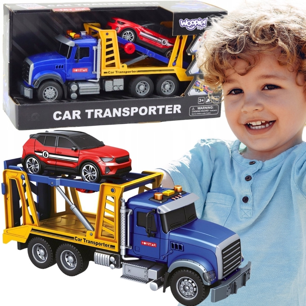Transporter sunkvežimis su automobiliu WOOPIE šviesos garsai-Žaislai, Auto ir transporto žaislai, Mašinos-e-vaikas
