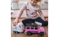 Visureigių rinkinys su priekaba ir arklio figūrėle WOOPIE Rožinis-Žaislai, Auto ir transporto žaislai, Mašinos-e-vaikas