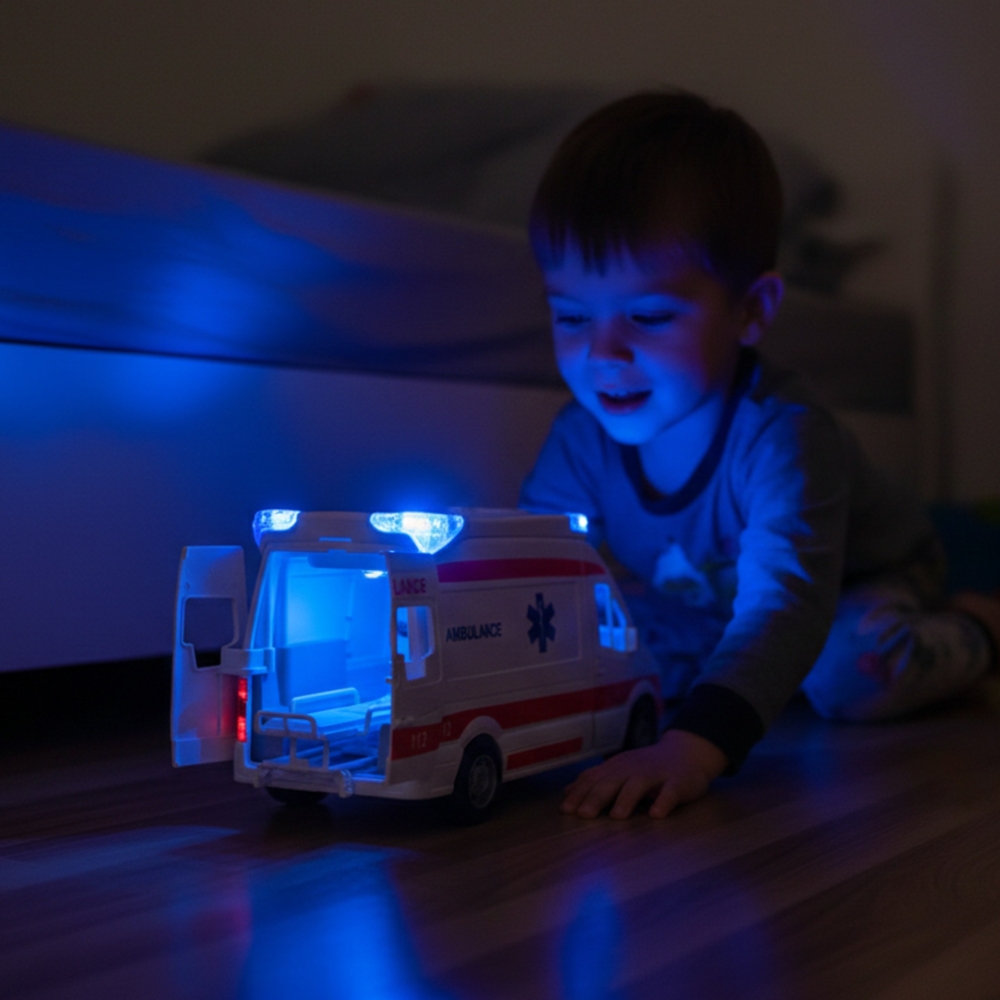 Greitosios pagalbos automobilis WOOPIE su neštuvų rinkiniu + garso ir šviesos signalai-Žaislai, Auto ir transporto žaislai, Maši