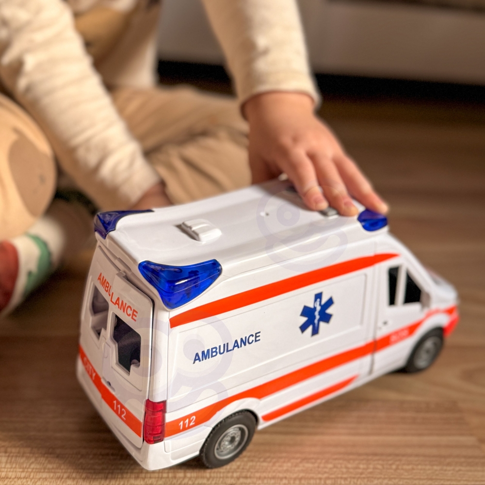 Greitosios pagalbos automobilis WOOPIE su neštuvų rinkiniu + garso ir šviesos signalai-Žaislai, Auto ir transporto žaislai, Maši