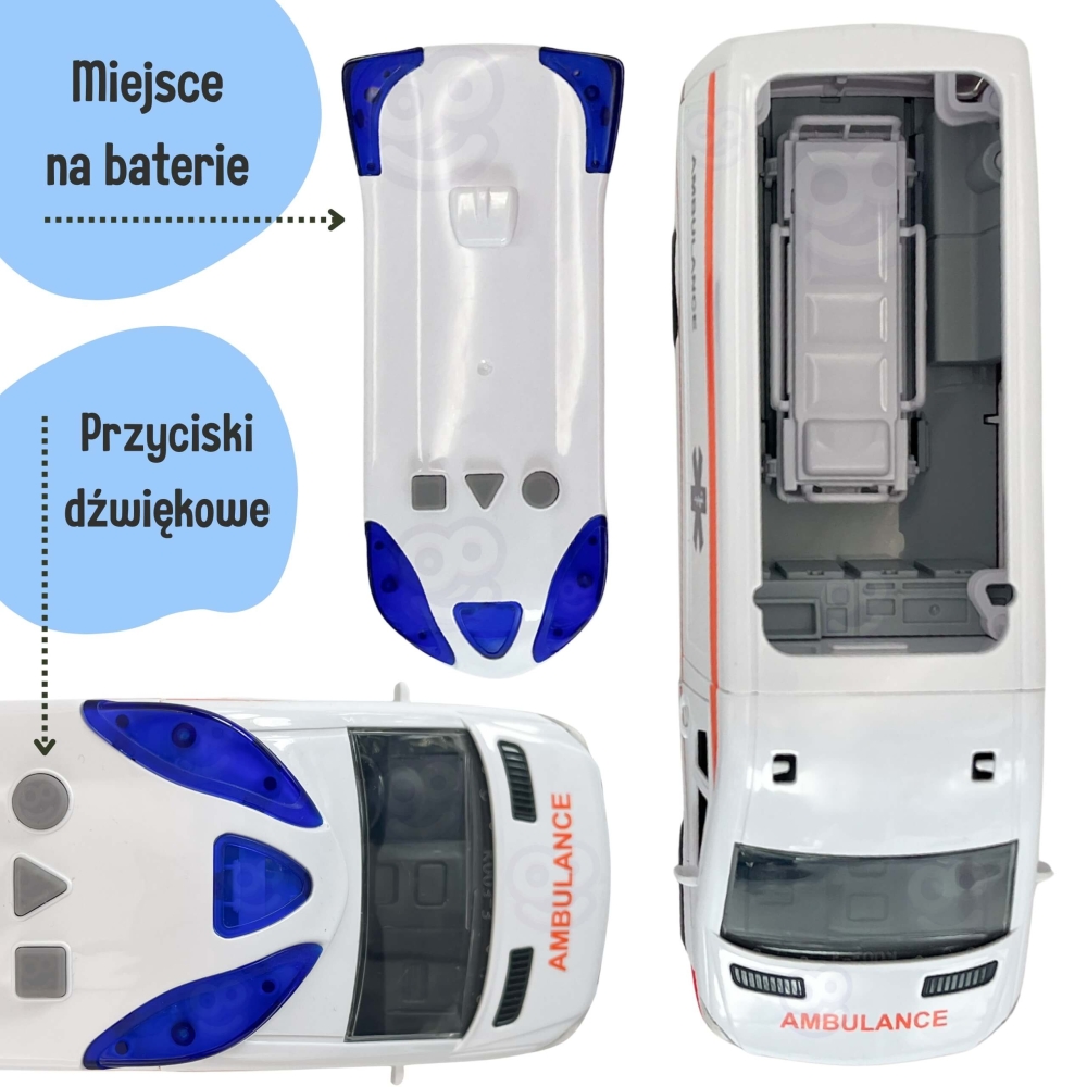 Greitosios pagalbos automobilis WOOPIE su neštuvų rinkiniu + garso ir šviesos signalai-Žaislai, Auto ir transporto žaislai, Maši