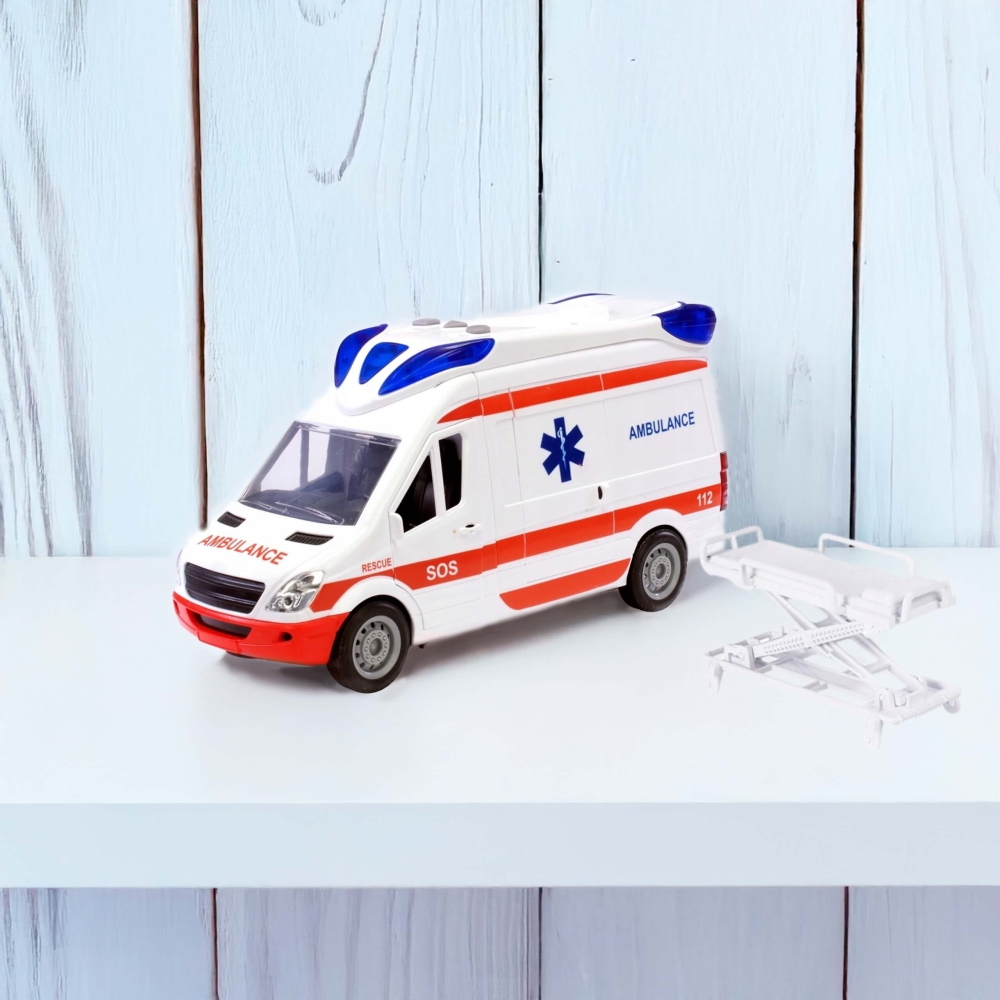 Greitosios pagalbos automobilis WOOPIE su neštuvų rinkiniu + garso ir šviesos signalai-Žaislai, Auto ir transporto žaislai, Maši