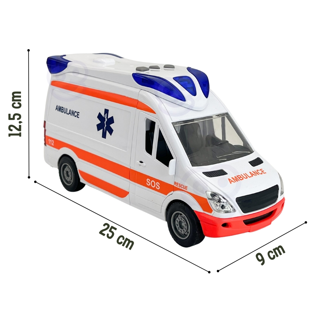 Greitosios pagalbos automobilis WOOPIE su neštuvų rinkiniu + garso ir šviesos signalai-Žaislai, Auto ir transporto žaislai, Maši