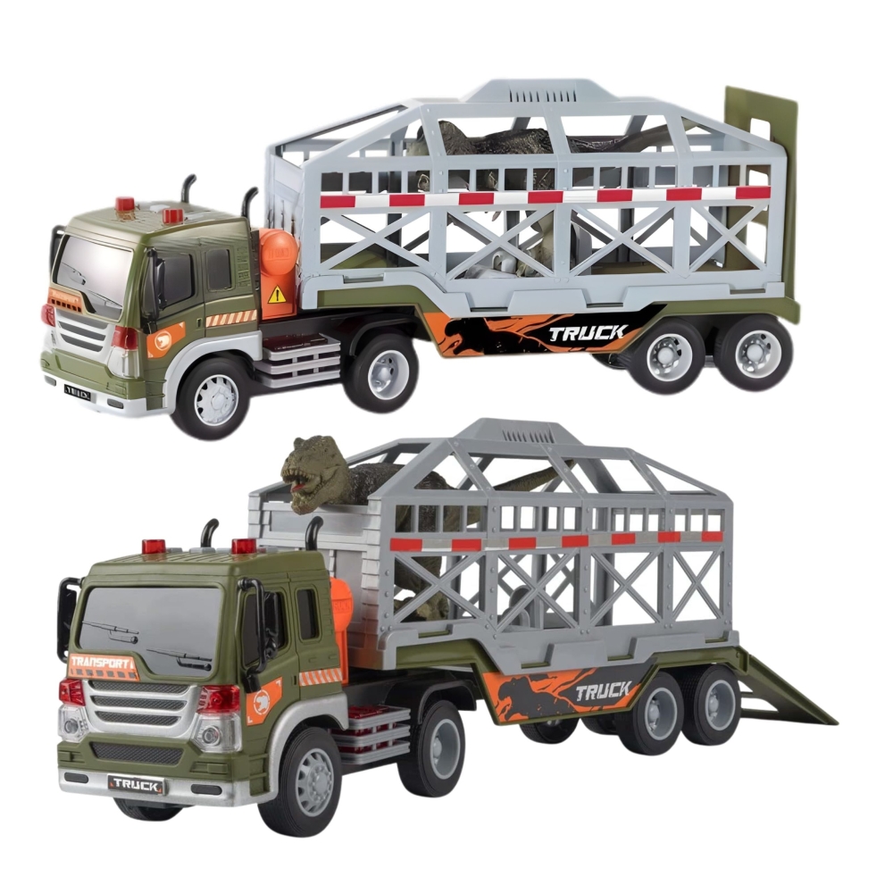 Dinozaurų transporteris sunkvežimis WOOPIE su garsu ir šviesomis-Žaislai, Auto ir transporto žaislai, Mašinos-e-vaikas
